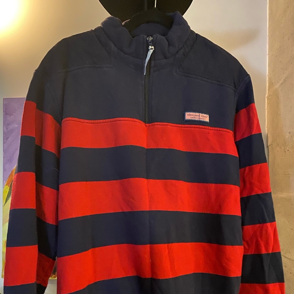 Men's Vineyard Vines Rugby Stripe Half Zip - M